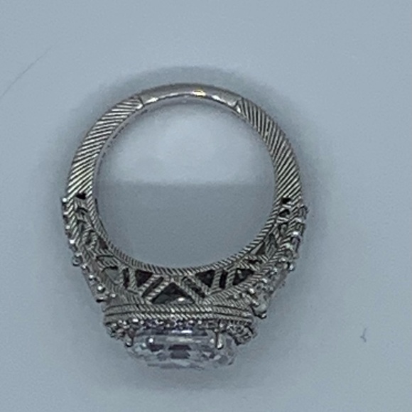 Judith Ripka Diamonique Silver Ring Sz 6 - Picture 6 of 9